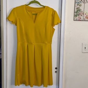 Scallop Mini V- Neck Dress